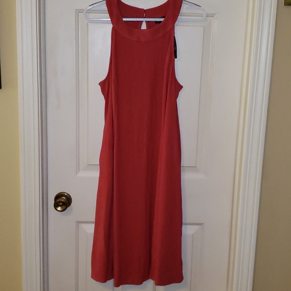 Torrid Red Ribbed Sleeveless Fluted Midi Dress Red 2X 18 20 Valentine's Day! - Picture 7 of 10